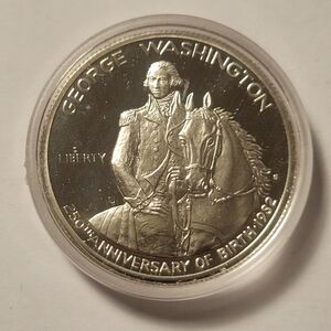 1982 GEORGE WASHINGTON Silver Half Dollar PROOF & UNC W/BOX AND PAPER